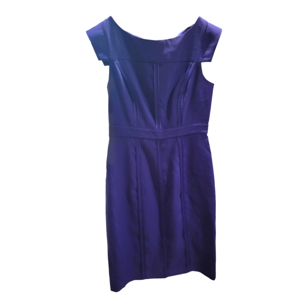 Vince Camuto Dress Womens 4 Blue Sleeveless V Neck‎ Pockets Pullover Back Zipper